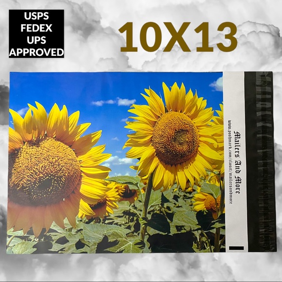 50 10X13  Poly Mailers Sunflower, Shipping Envelopes PRICE IS FIRM Fall - Picture 8 of 8